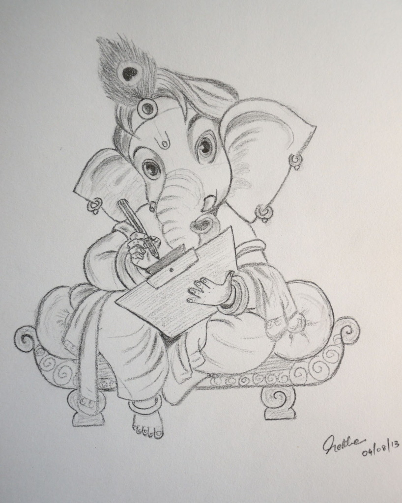 Anime Sketch Of Lord Ganesh Photos: Simple Pencil Drawing Ganpati ...
